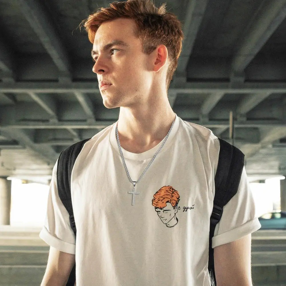 BONISKISS Simple Fashion Cross Chain Necklace – Gold Stainless Steel