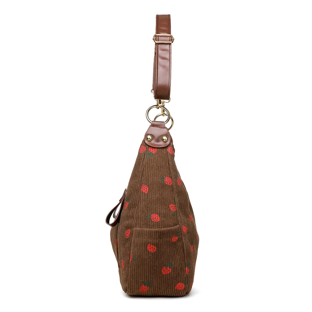 Women’s Corduroy Strawberry Crossbody Bag