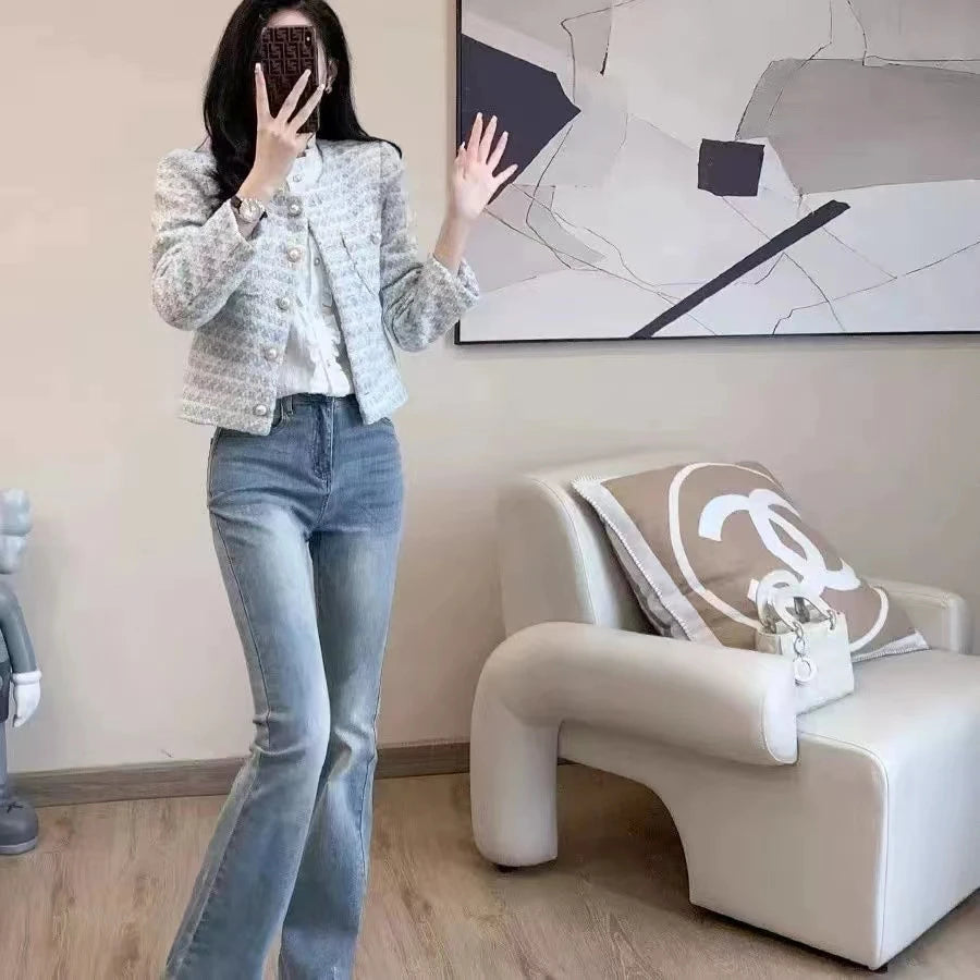 ITOOLIN Women's Tweed Short Cardigan Coat