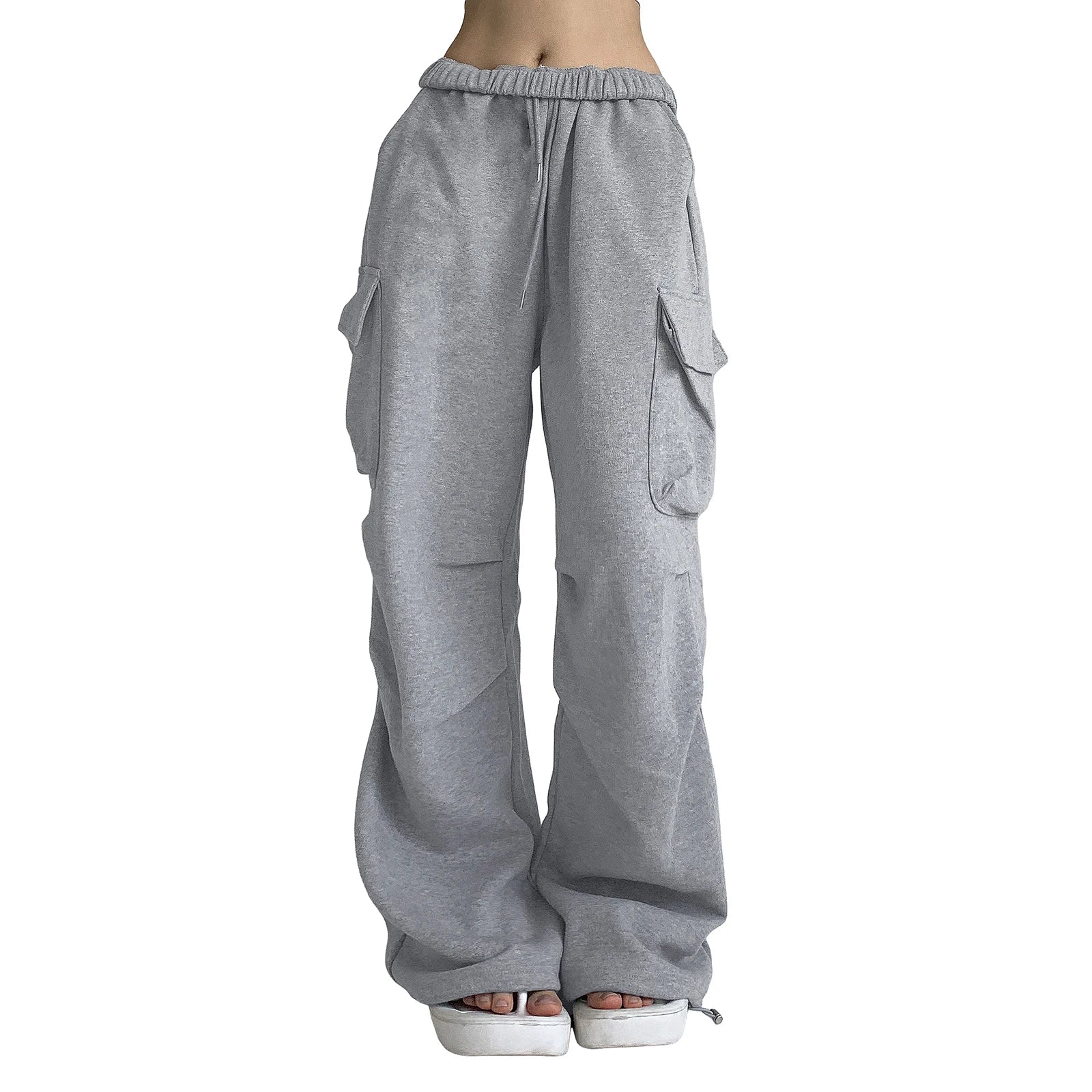 Women’s Baggy Cargo Pants – High Waist Parachute Sweatpants