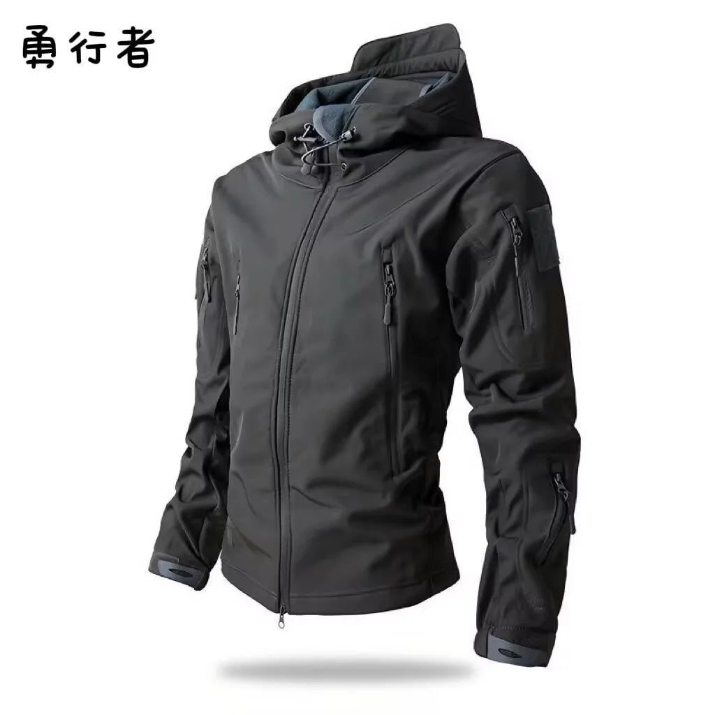 Winter Warm Military Tactical Hiking Jacket – Hooded Fleece Coat