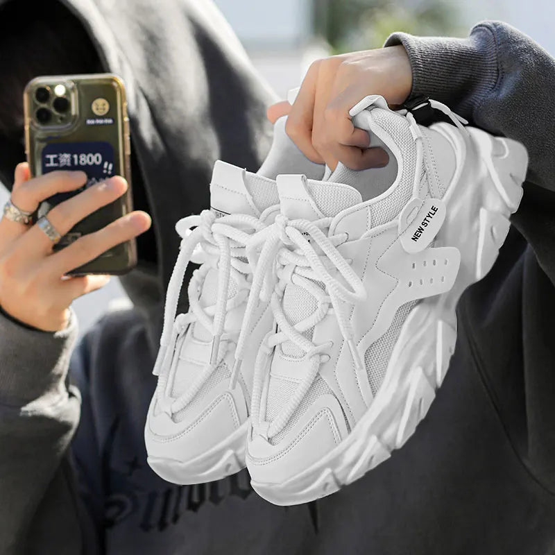 Breathable Thick-Soled Casual Sneakers – Outdoor Running & Tennis Shoes