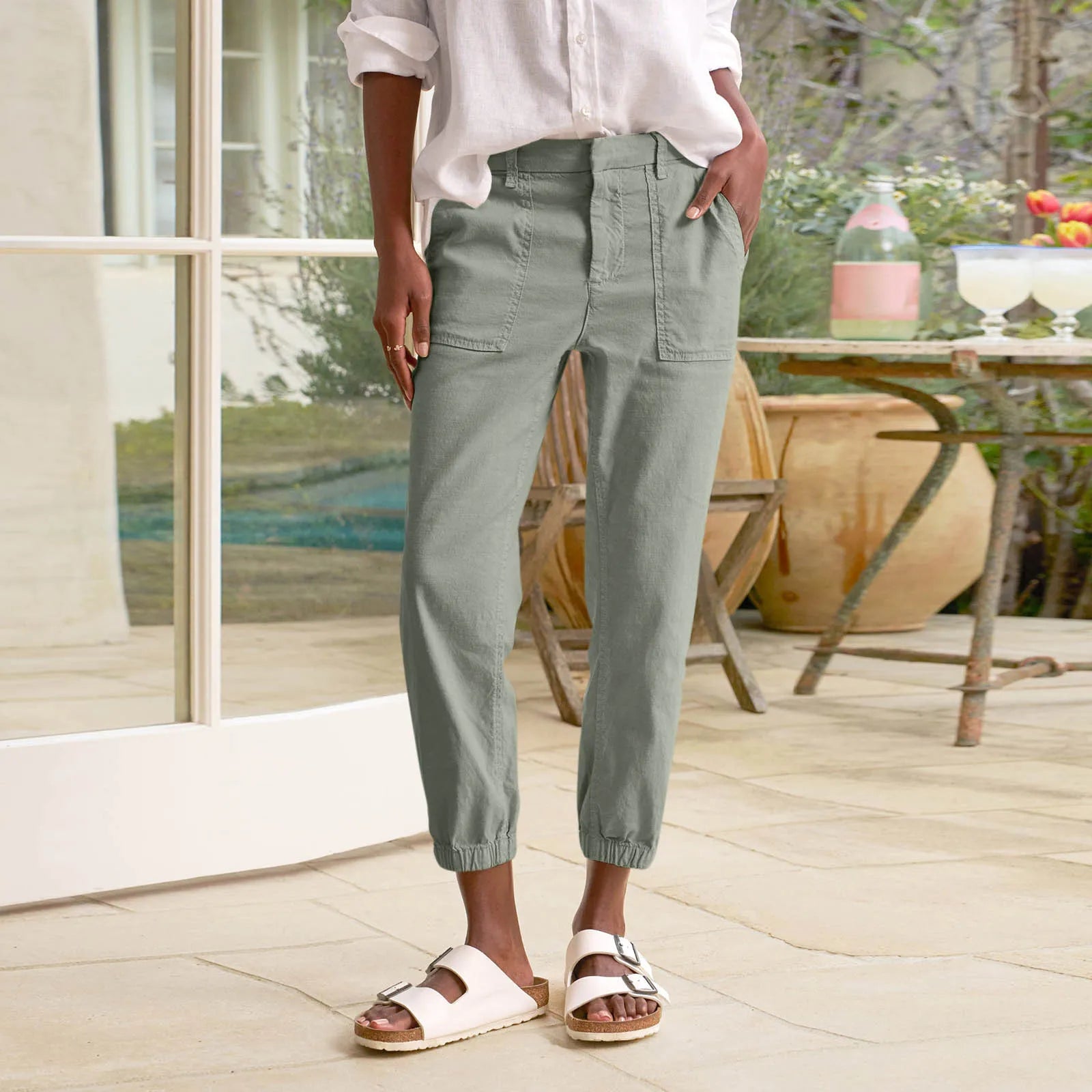Women’s Cotton and Linen Capri Pants