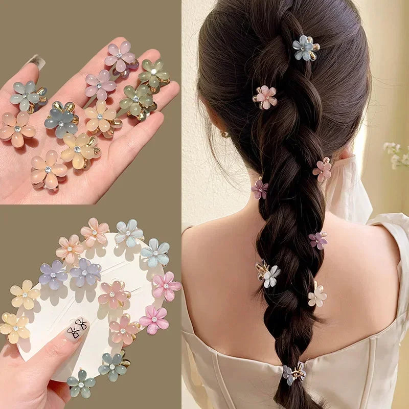 1/10pcs Cute Mini Flower Hairclip Claws