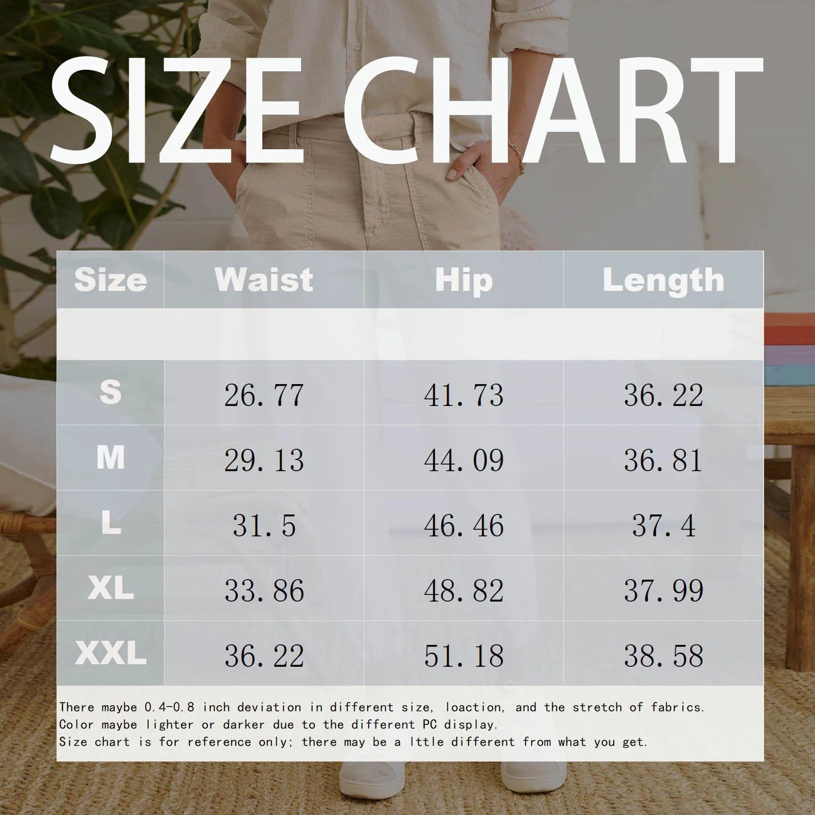 Women’s Cotton and Linen Capri Pants