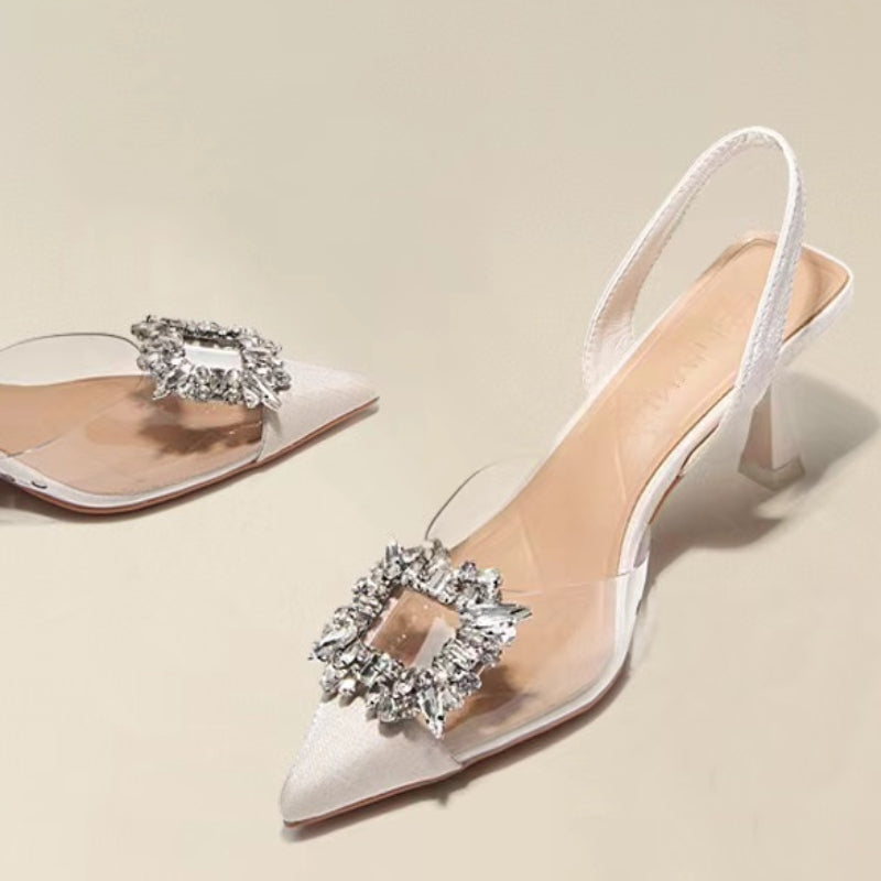Spring and Autumn Fashion Crystal Transparent High Heels