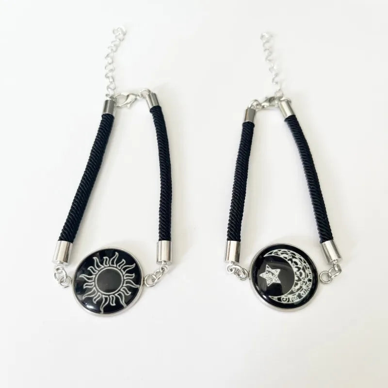 2PCS Sun & Moon His & Hers Couple Bracelets – Stainless Steel Night Glow