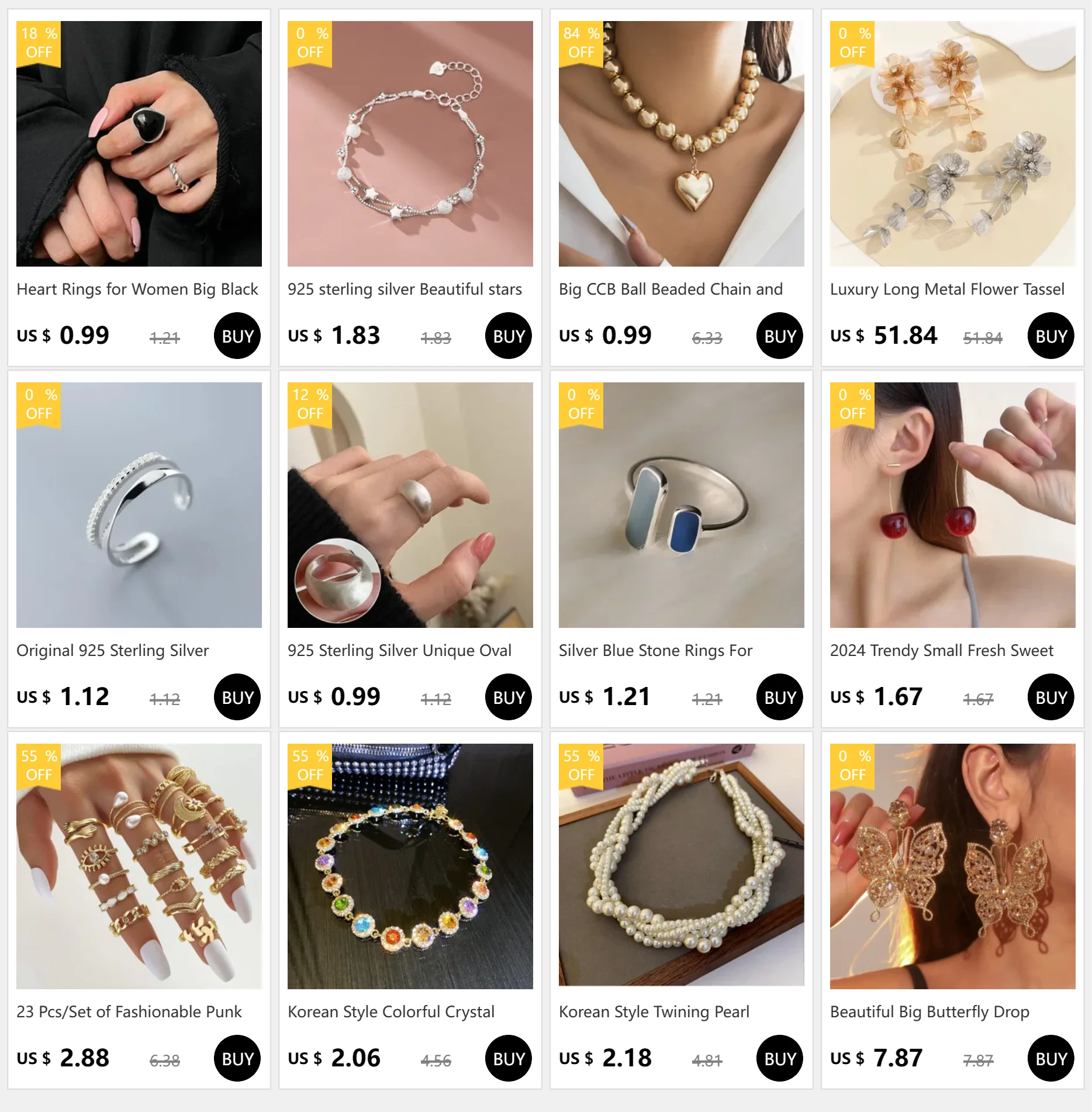 925 Sterling Silver Heart Chain Earrings