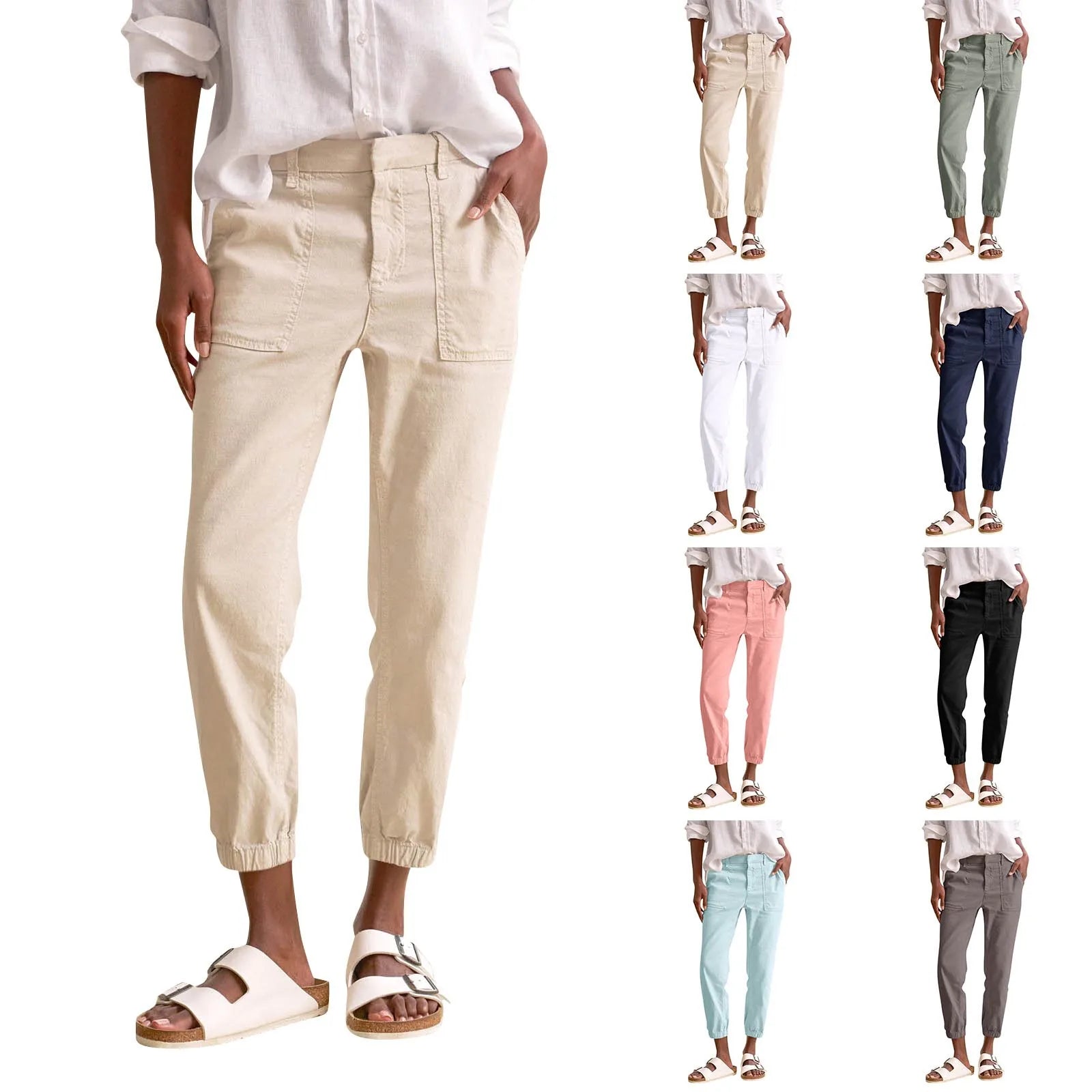 Women’s Cotton and Linen Capri Pants